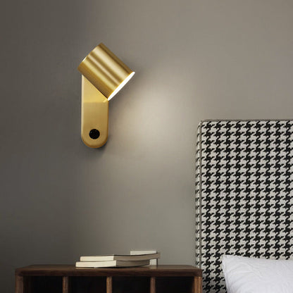 Rotatable Oval Cylinder Full Copper LED Wall Sconce Lamp