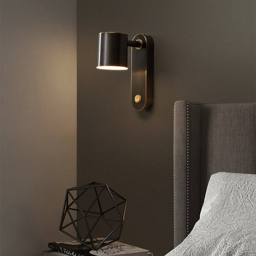 Rotatable Oval Cylinder Full Copper LED Wall Sconce Lamp
