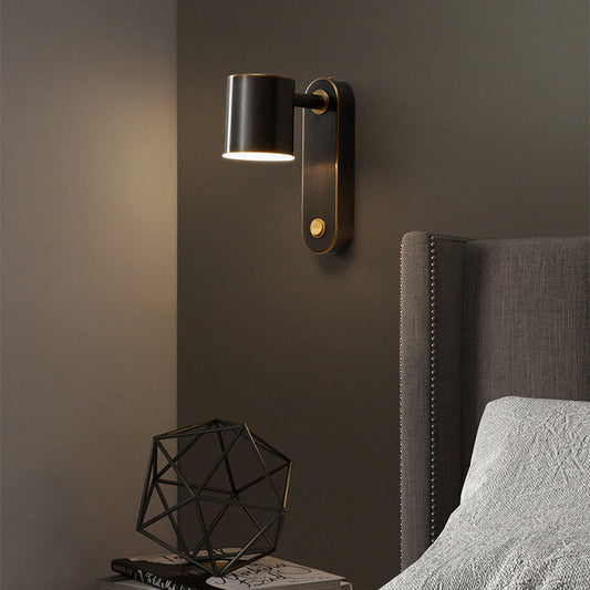 Rotatable Oval Cylinder Full Copper LED Wall Sconce Lamp