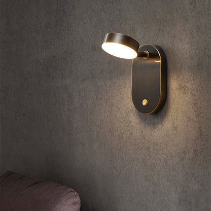 Rotatable Oval Cylinder Full Copper LED Wall Sconce Lamp