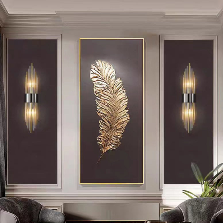 Round Long Stainless Steel Crystal 2-Light Wall Sconce Lamp