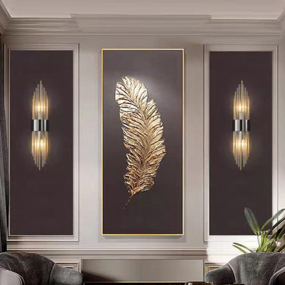 Round Long Stainless Steel Crystal 2-Light Wall Sconce Lamp