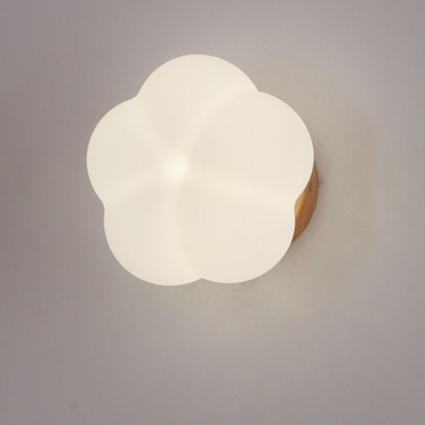 Minimalist Flower Wood Acrylic 1-Light Wall Sconce Lamp
