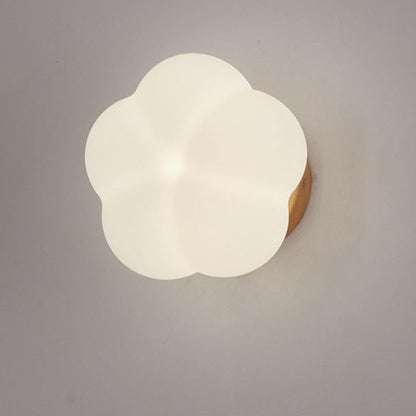 Minimalist Flower Wood Acrylic 1-Light Wall Sconce Lamp