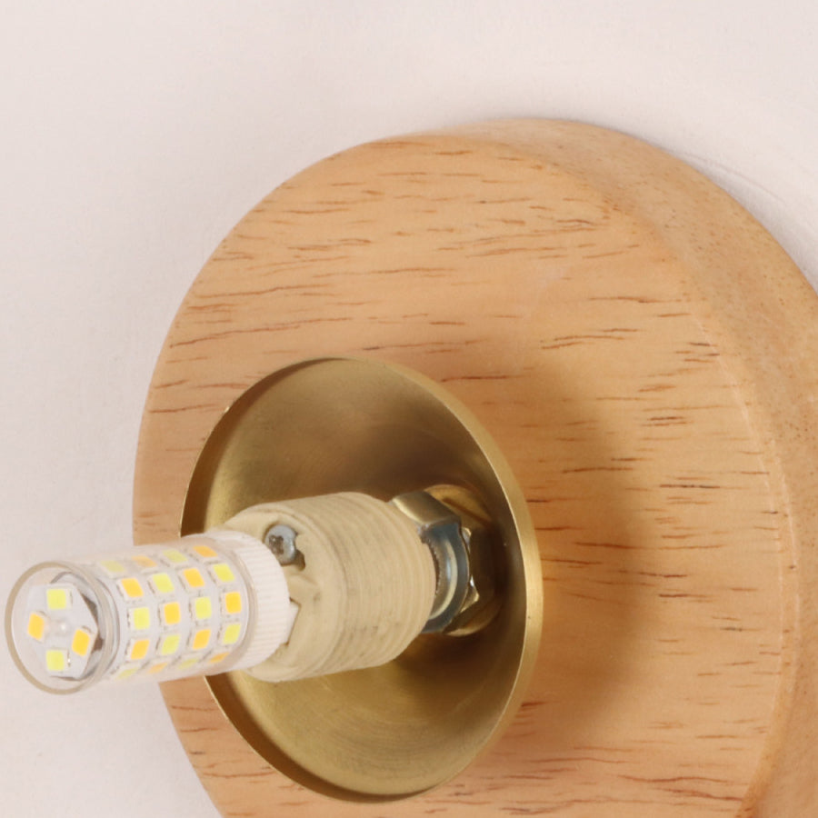Minimalist Flower Wood Acrylic 1-Light Wall Sconce Lamp