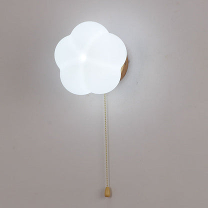 Minimalist Flower Wood Acrylic 1-Light Wall Sconce Lamp