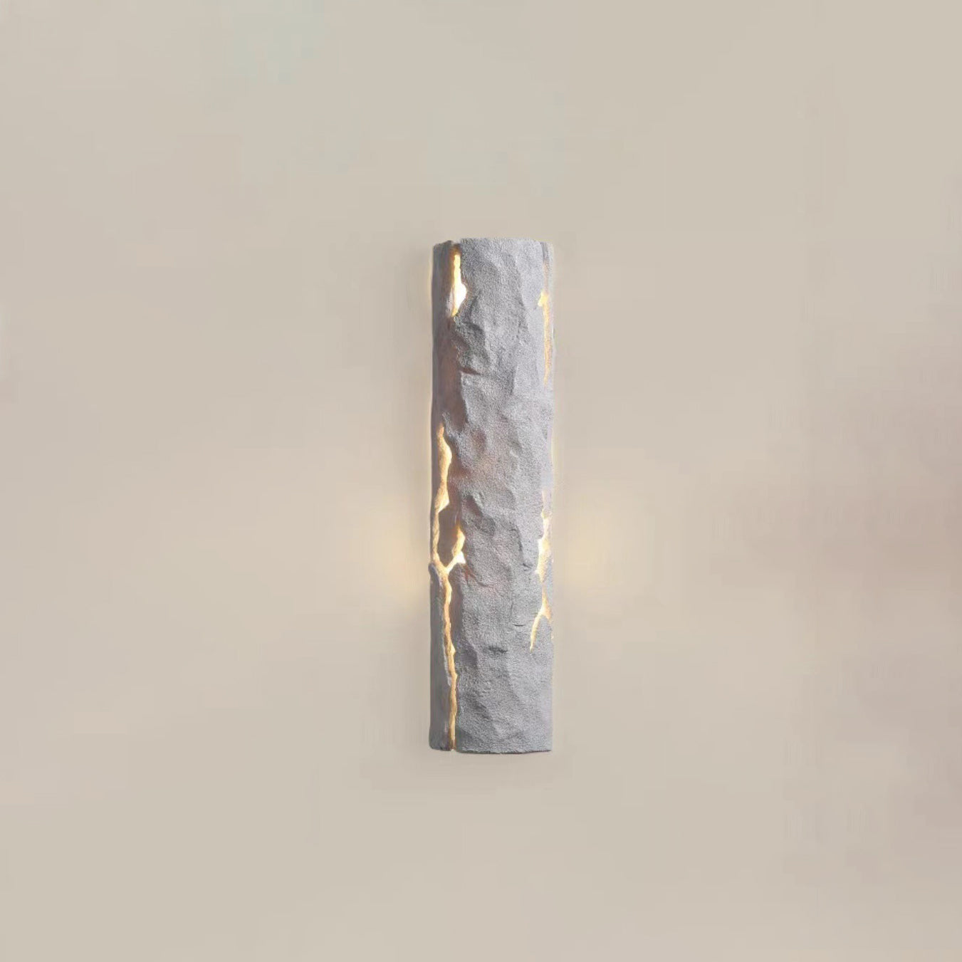 Retro Cylinder Faux Rock Stump Resin LED Wall Sconce Lamp