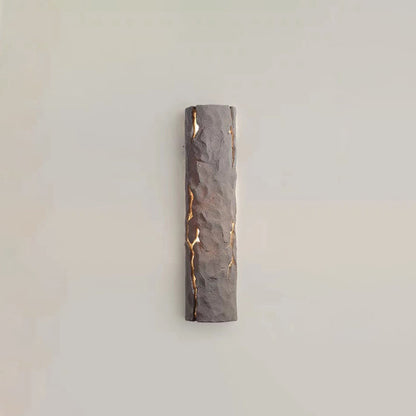 Retro Cylinder Faux Rock Stump Resin LED Wall Sconce Lamp