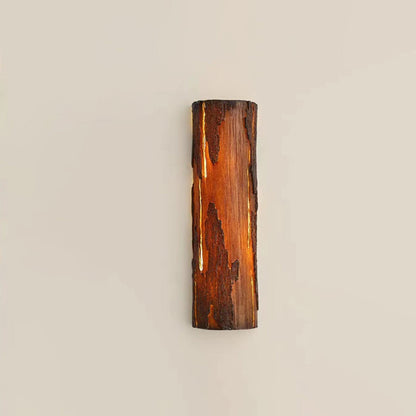 Retro Cylinder Faux Rock Stump Resin LED Wall Sconce Lamp