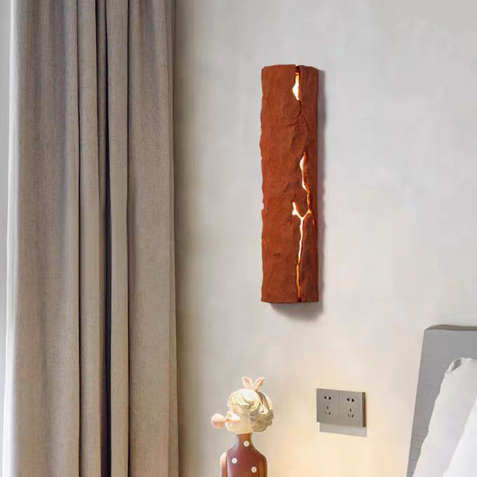 Retro Cylinder Faux Rock Stump Resin LED Wall Sconce Lamp