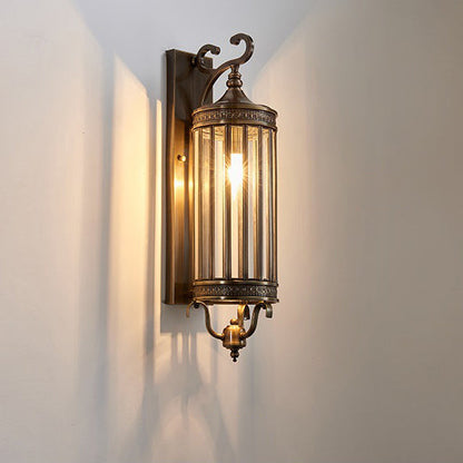 Waterproof Frame Glass Shade 1/3/6 Light Wall Sconce Lamp