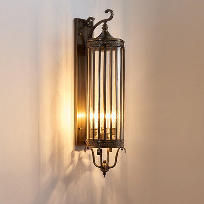Waterproof Frame Glass Shade 1/3/6 Light Wall Sconce Lamp