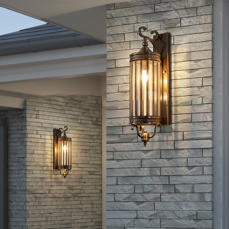 Waterproof Frame Glass Shade 1/3/6 Light Wall Sconce Lamp