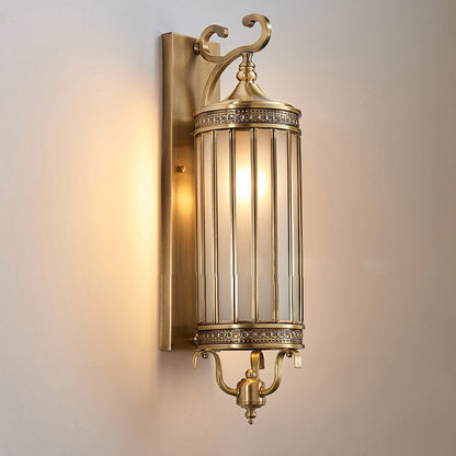 Waterproof Frame Glass Shade 1/3/6 Light Wall Sconce Lamp