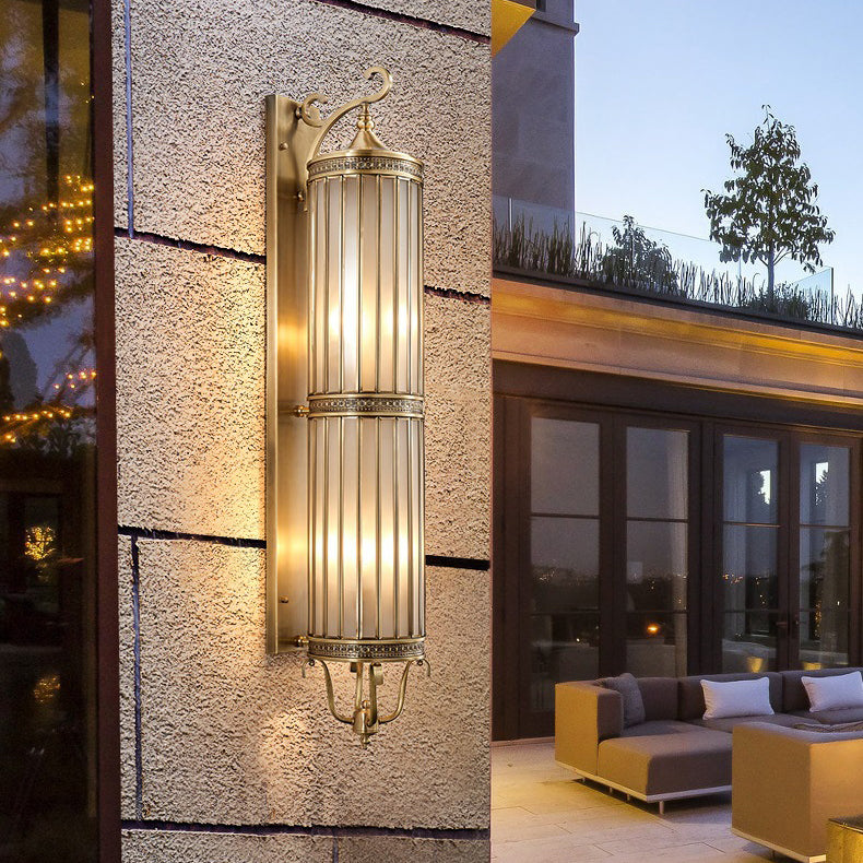 Waterproof Frame Glass Shade 1/3/6 Light Wall Sconce Lamp