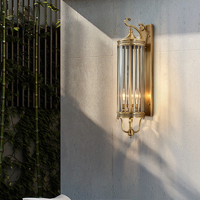Waterproof Frame Glass Shade 1/3/6 Light Wall Sconce Lamp