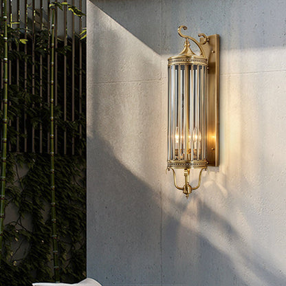 Waterproof Frame Glass Shade 1/3/6 Light Wall Sconce Lamp