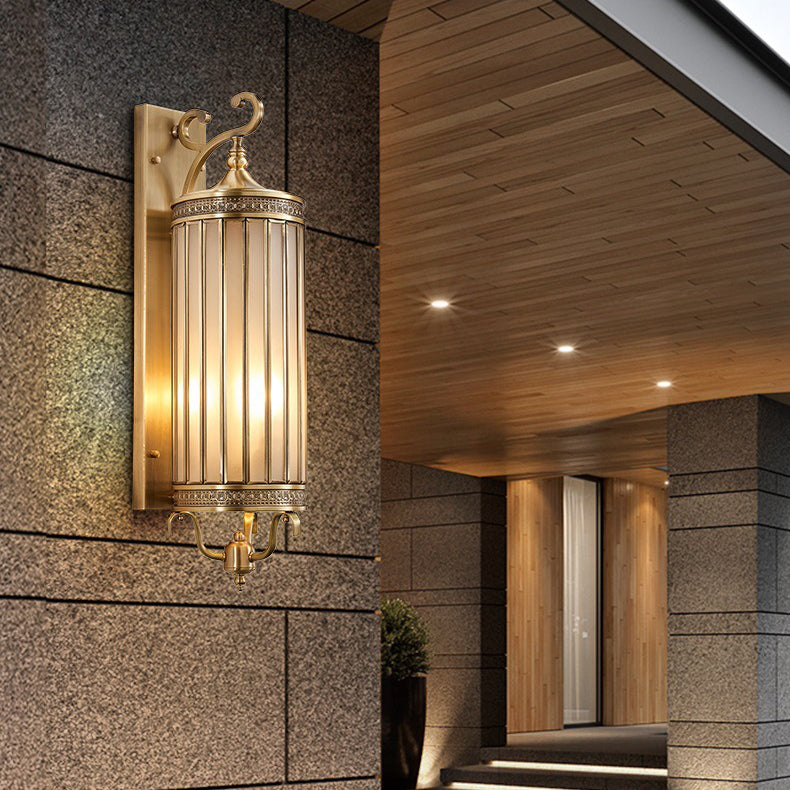 Waterproof Frame Glass Shade 1/3/6 Light Wall Sconce Lamp