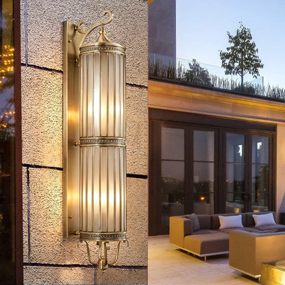 Waterproof Frame Glass Shade 1/3/6 Light Wall Sconce Lamp