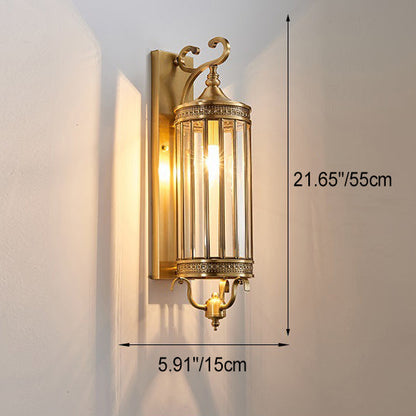 Waterproof Frame Glass Shade 1/3/6 Light Wall Sconce Lamp