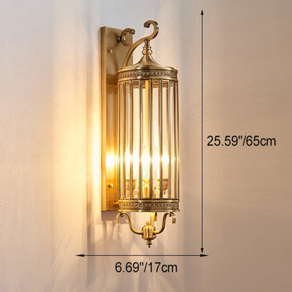 Waterproof Frame Glass Shade 1/3/6 Light Wall Sconce Lamp