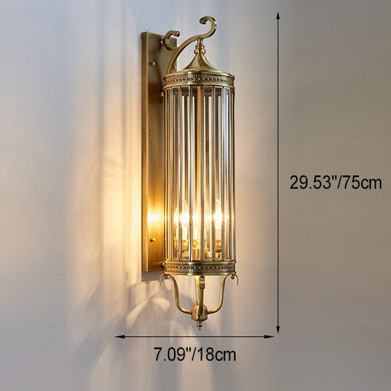 Waterproof Frame Glass Shade 1/3/6 Light Wall Sconce Lamp