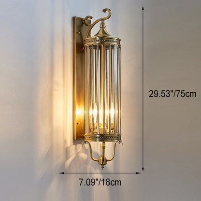 Waterproof Frame Glass Shade 1/3/6 Light Wall Sconce Lamp