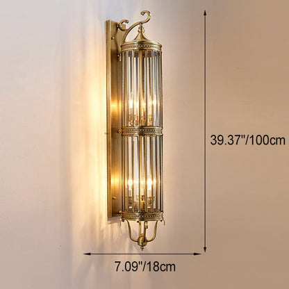 Waterproof Frame Glass Shade 1/3/6 Light Wall Sconce Lamp