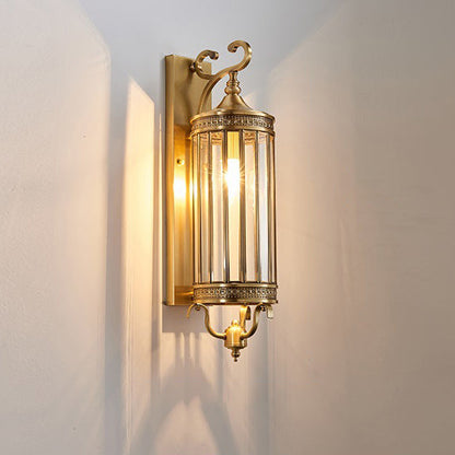 Waterproof Frame Glass Shade 1/3/6 Light Wall Sconce Lamp