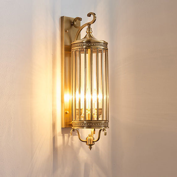 Waterproof Frame Glass Shade 1/3/6 Light Wall Sconce Lamp