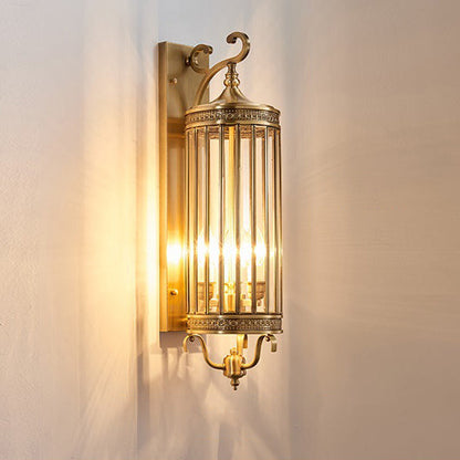 Waterproof Frame Glass Shade 1/3/6 Light Wall Sconce Lamp