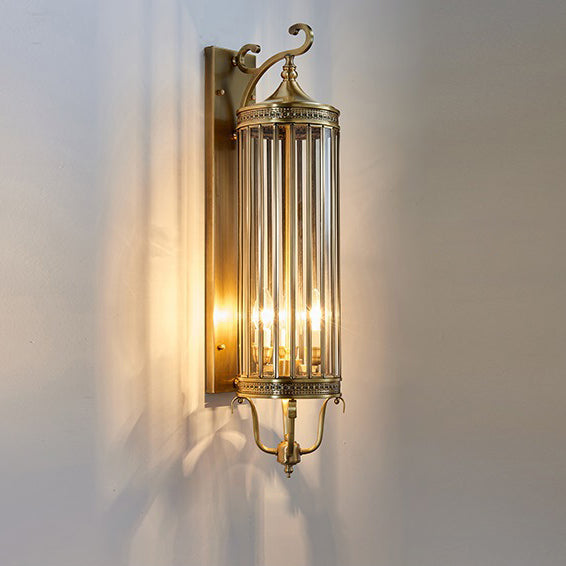 Waterproof Frame Glass Shade 1/3/6 Light Wall Sconce Lamp