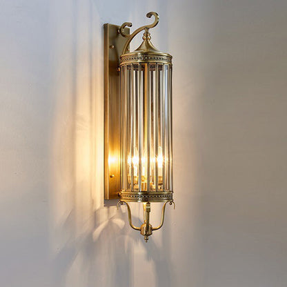 Waterproof Frame Glass Shade 1/3/6 Light Wall Sconce Lamp