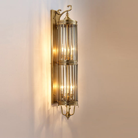 Waterproof Frame Glass Shade 1/3/6 Light Wall Sconce Lamp