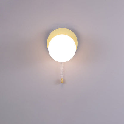 Round Triangle Orb Iron Glass 1-Light Wall Sconce Lamp