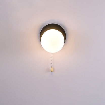 Round Triangle Orb Iron Glass 1-Light Wall Sconce Lamp