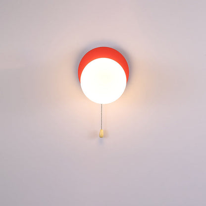 Round Triangle Orb Iron Glass 1-Light Wall Sconce Lamp