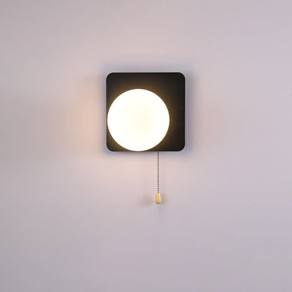 Round Triangle Orb Iron Glass 1-Light Wall Sconce Lamp