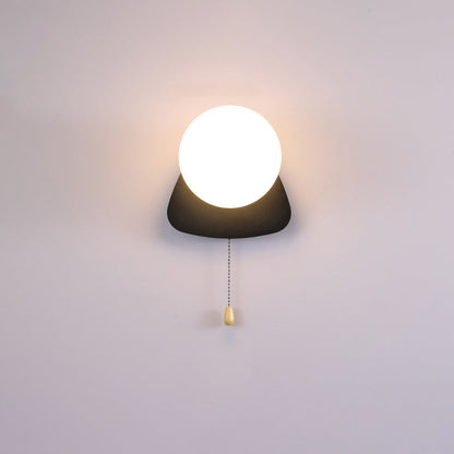 Round Triangle Orb Iron Glass 1-Light Wall Sconce Lamp