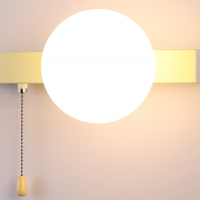 Round Triangle Orb Iron Glass 1-Light Wall Sconce Lamp