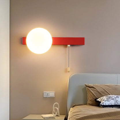 Round Triangle Orb Iron Glass 1-Light Wall Sconce Lamp
