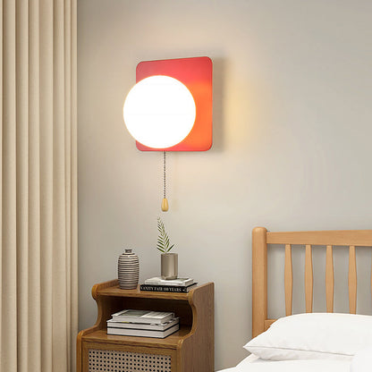 Round Triangle Orb Iron Glass 1-Light Wall Sconce Lamp