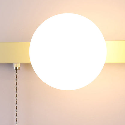 Round Triangle Orb Iron Glass 1-Light Wall Sconce Lamp