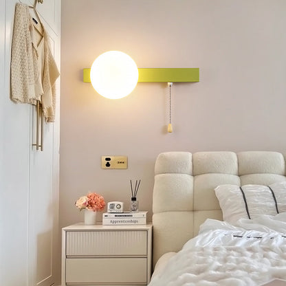 Round Triangle Orb Iron Glass 1-Light Wall Sconce Lamp