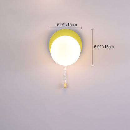 Round Triangle Orb Iron Glass 1-Light Wall Sconce Lamp
