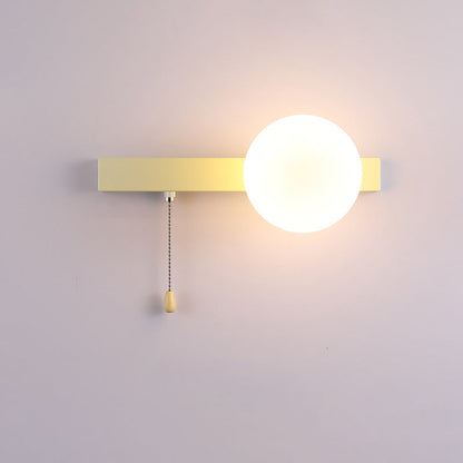 Round Triangle Orb Iron Glass 1-Light Wall Sconce Lamp