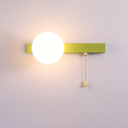 Round Triangle Orb Iron Glass 1-Light Wall Sconce Lamp