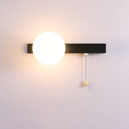 Round Triangle Orb Iron Glass 1-Light Wall Sconce Lamp