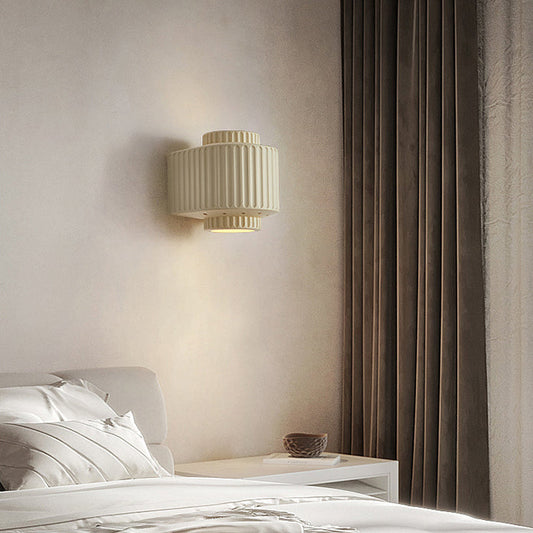 Minimalist Cylinder Stripe Resin 2-Light Wall Sconce Lamp