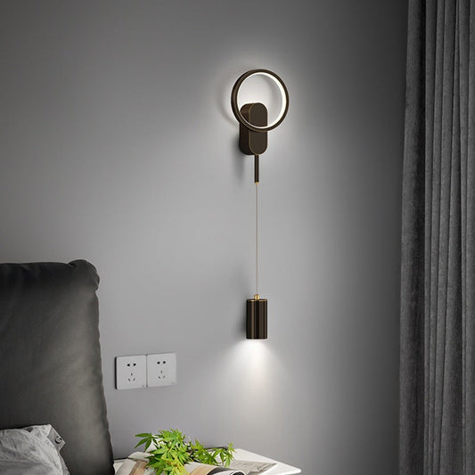 Minimalist Cylinder Circle Iron Shade LED Wall Sconce Lamp